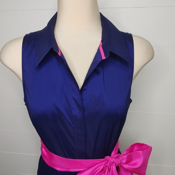 Eliza J Blue Sheen Button Down Maxi Dress Size 10 - Picture 4 of 14